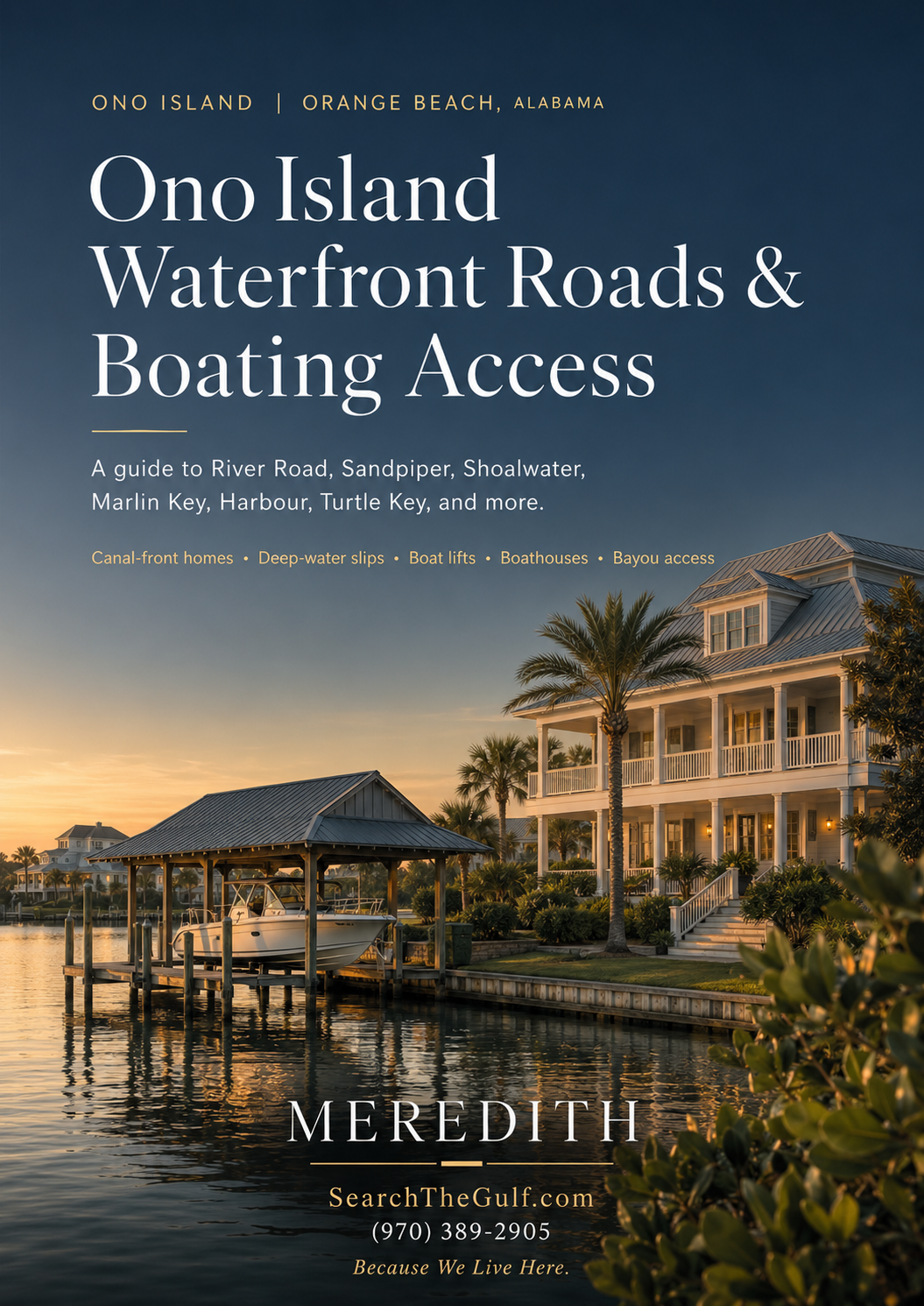 Ono Island Waterfront Roads Homes Boating Access